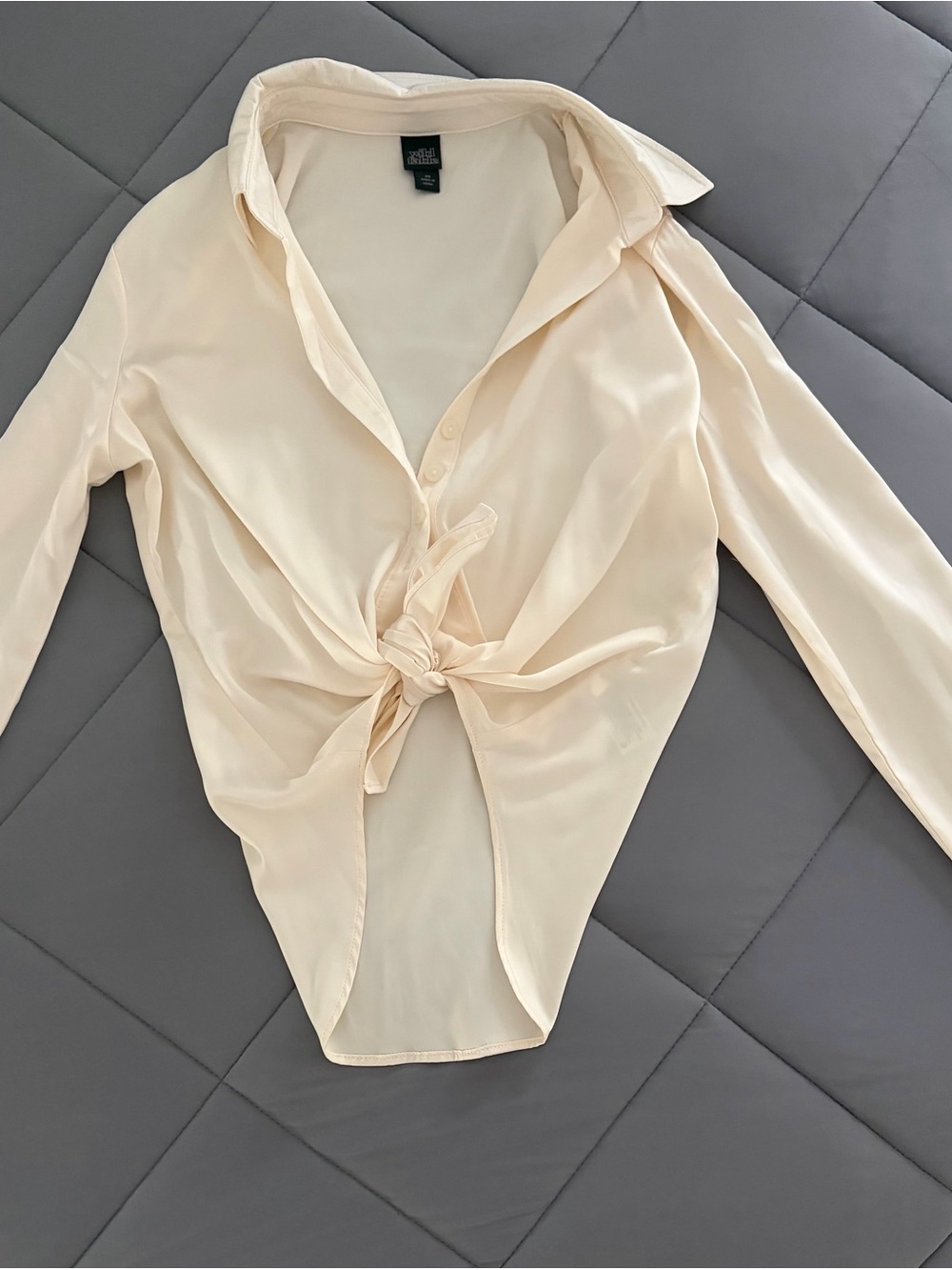 wild fable Cream Tie-Front Button Down Shirt